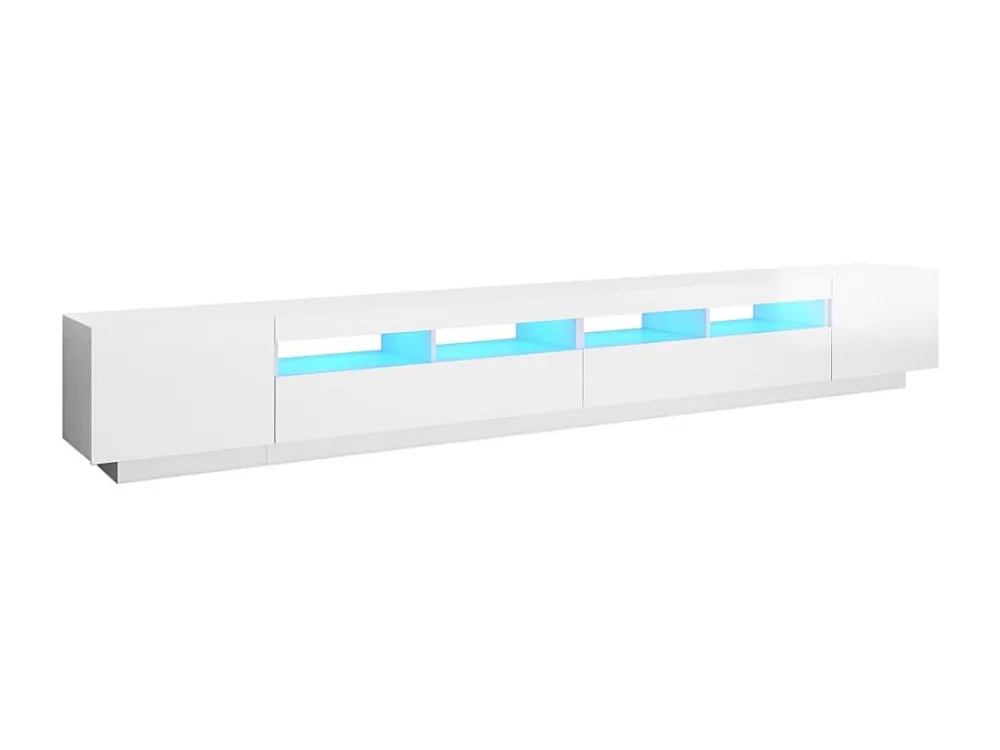 Móvel de TV com luzes LED 300x35x40 cm branco luminoso