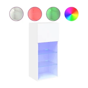 Móvel de TV com luzes LED 40,5x30x90 cm branco