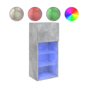 Móvel de TV com luzes LED 40,5x30x90 cm cinzento cimento