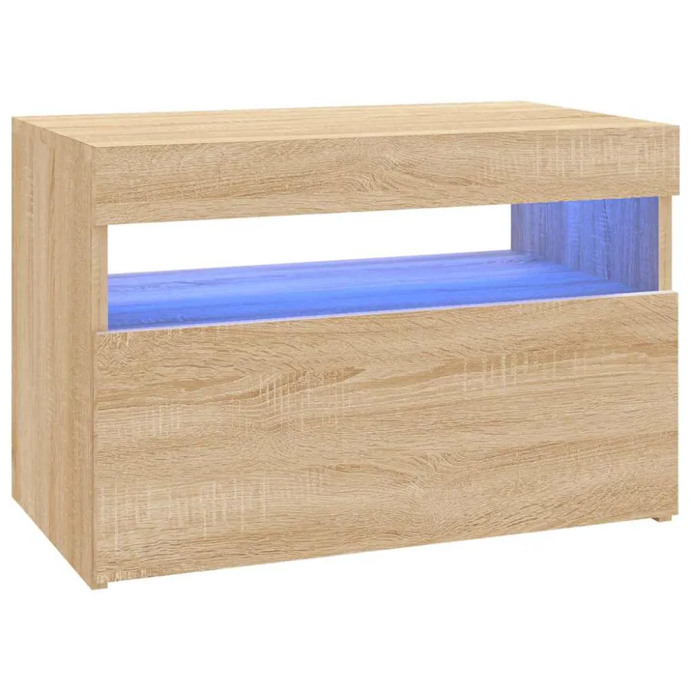 Móvel de TV com luzes LED 60x35x40 cm carvalho sonoma em Veludo