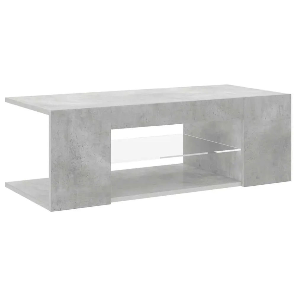 Móvel de TV com luzes LED 90x39x30 cm cinzento cimento