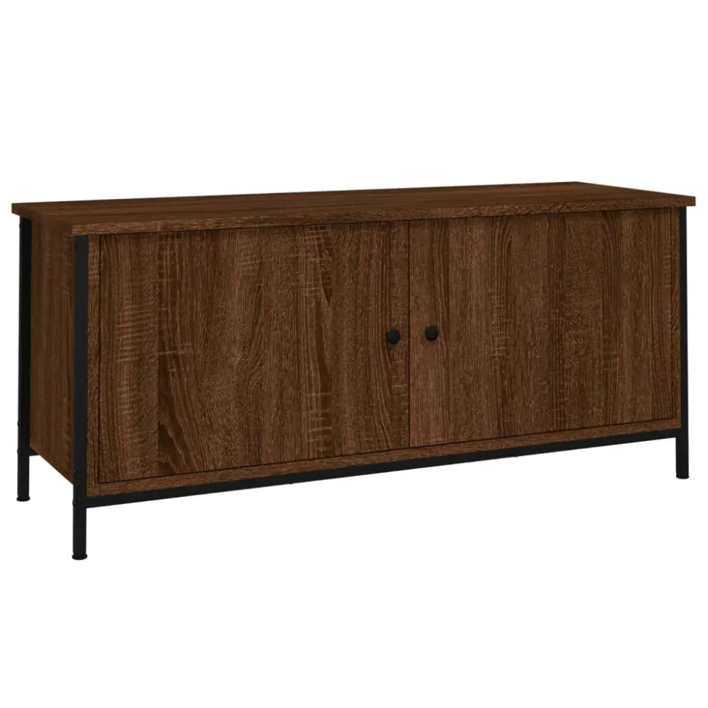 Móvel TV com portas 102x35x45cm deriv. madeira carvalho castanho