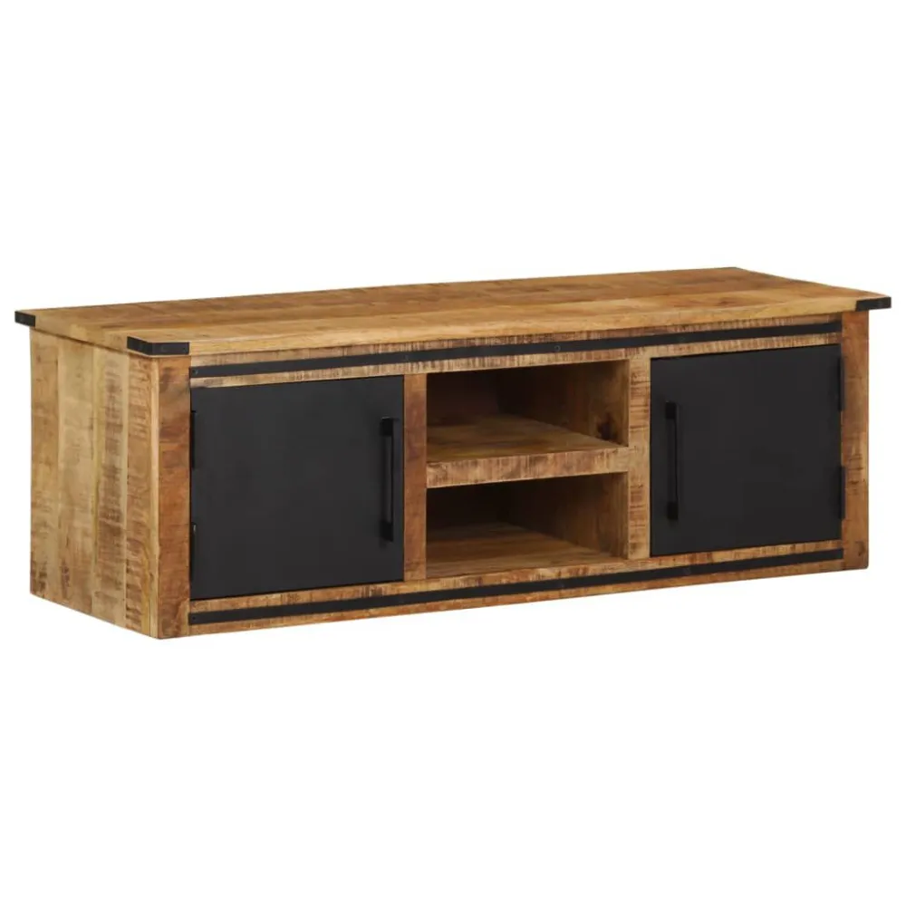 Móvel de TV com portas 105x35x36 cm madeira de mangueira maciç
