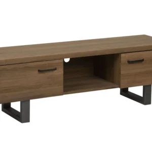 Móvel de TV com 2 portas em madeira escura TIMBER