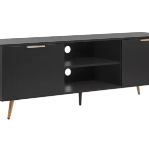Móvel de TV com 2 portas e 2 prateleiras preto INDIO