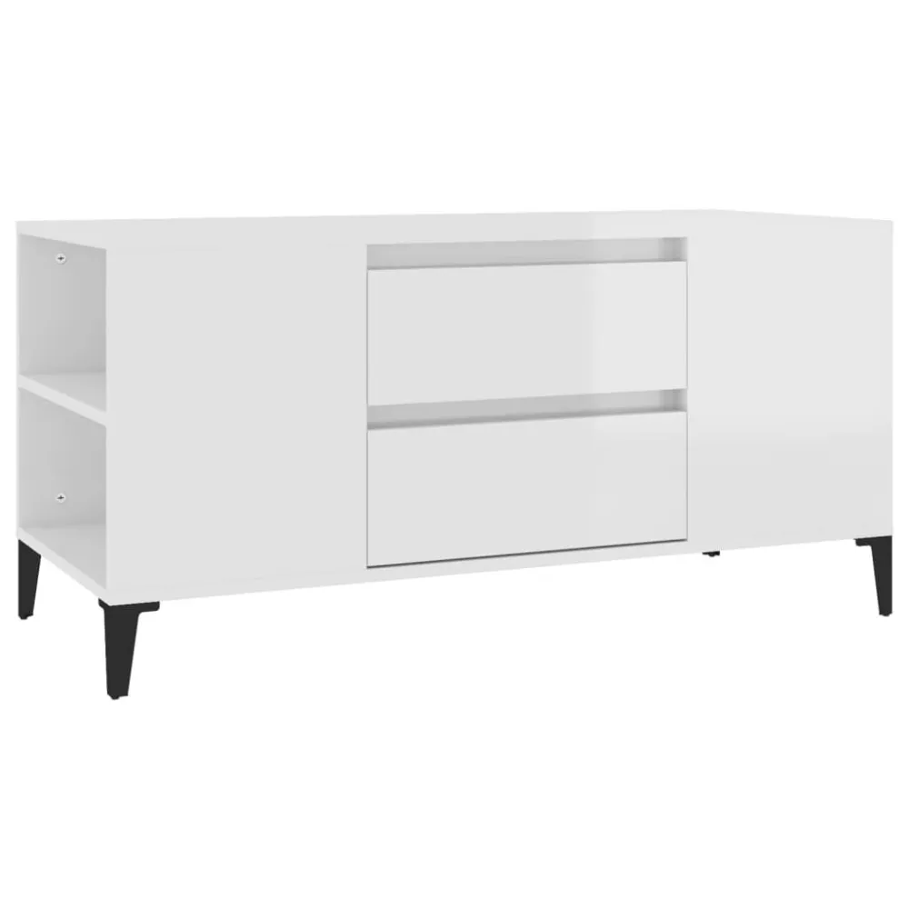 Móvel para TV 102x44,5x50 cm derivados madeira branco reluzente
