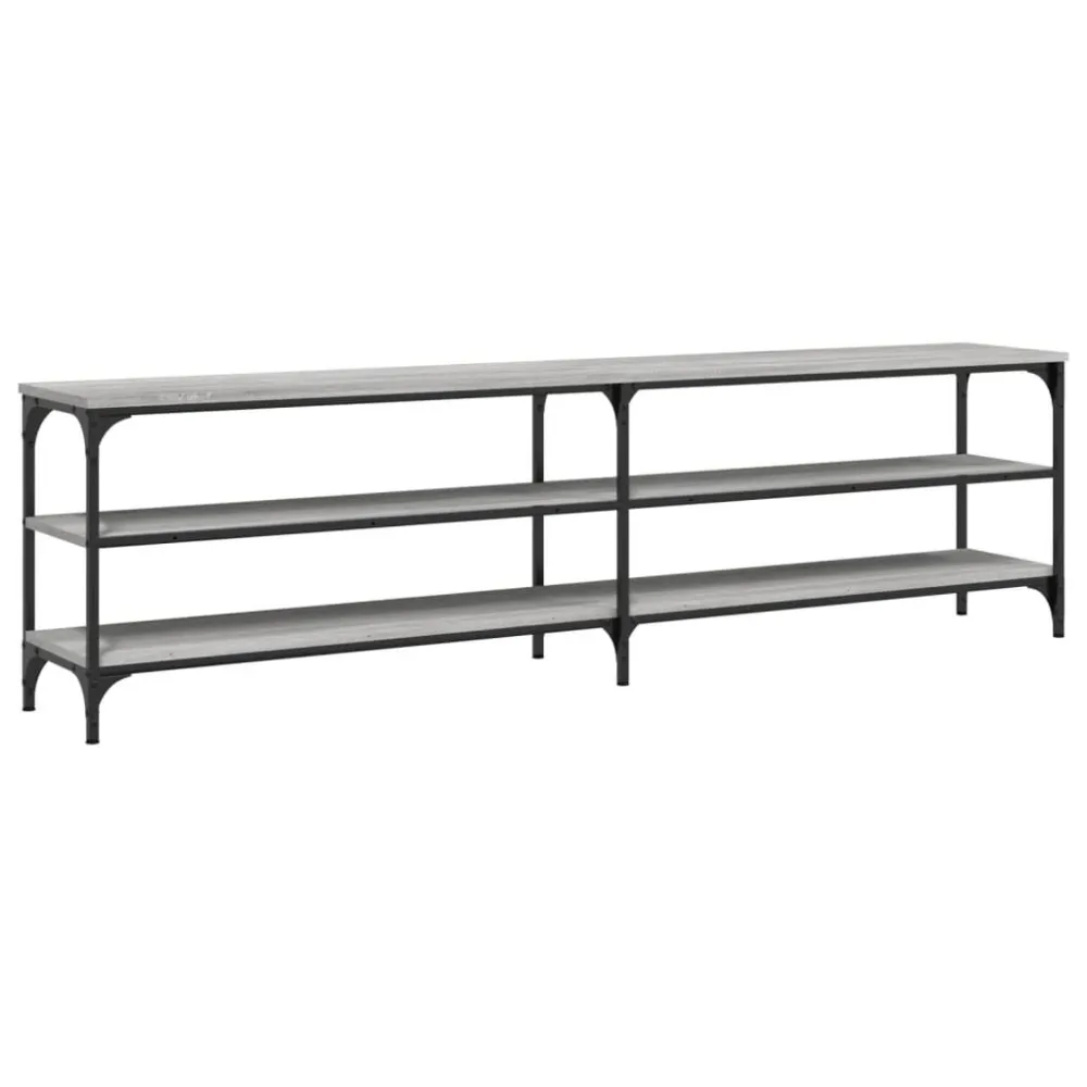 Móvel para TV 180x30x50cm derivados madeira/metal cinzento sonoma