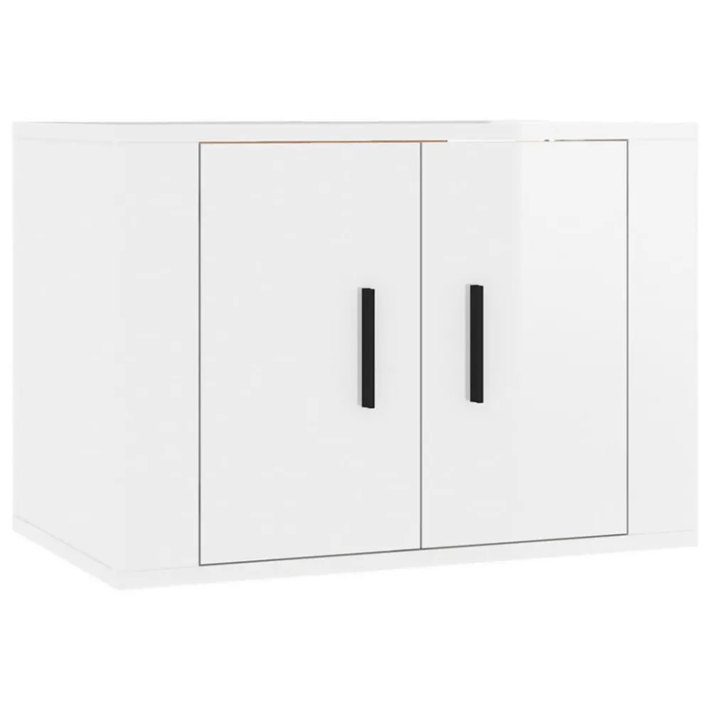 Móvel de TV para parede 57x34,5x40 cm branco resplandecente