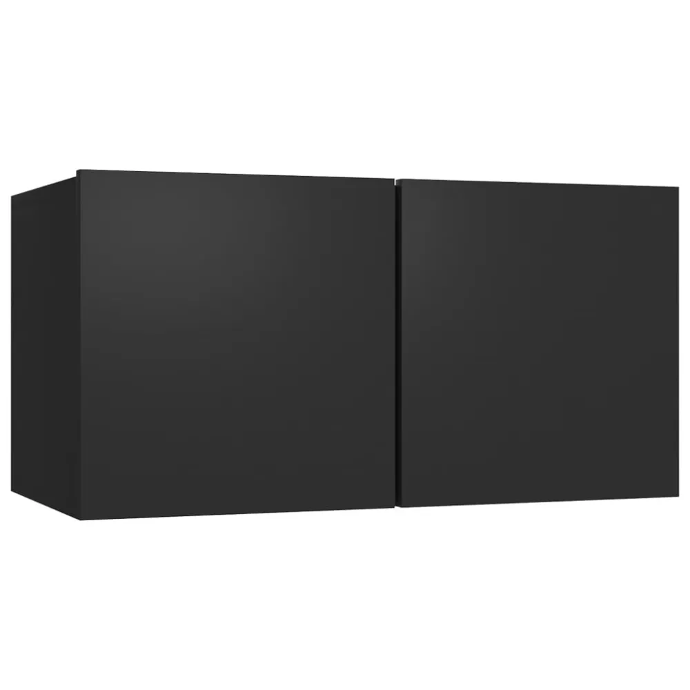 8 pcs conjunto de móveis de TV derivados de madeira preto