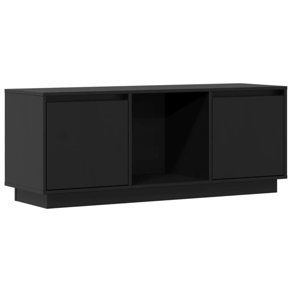 Poltrona Reclinável Móvel de TV 110,5x35x44 cm madeira de pinho maciç preto