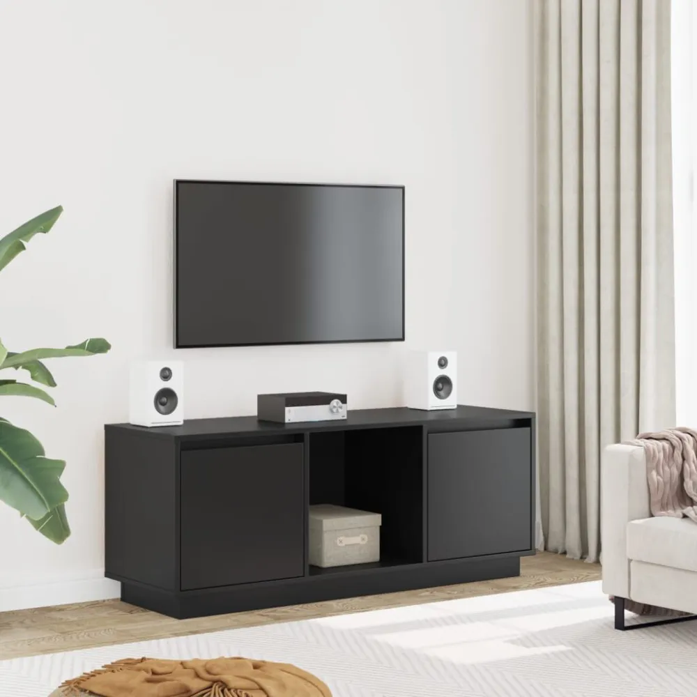 Poltrona Reclinável Móvel de TV 110,5x35x44 cm madeira de pinho maciç preto