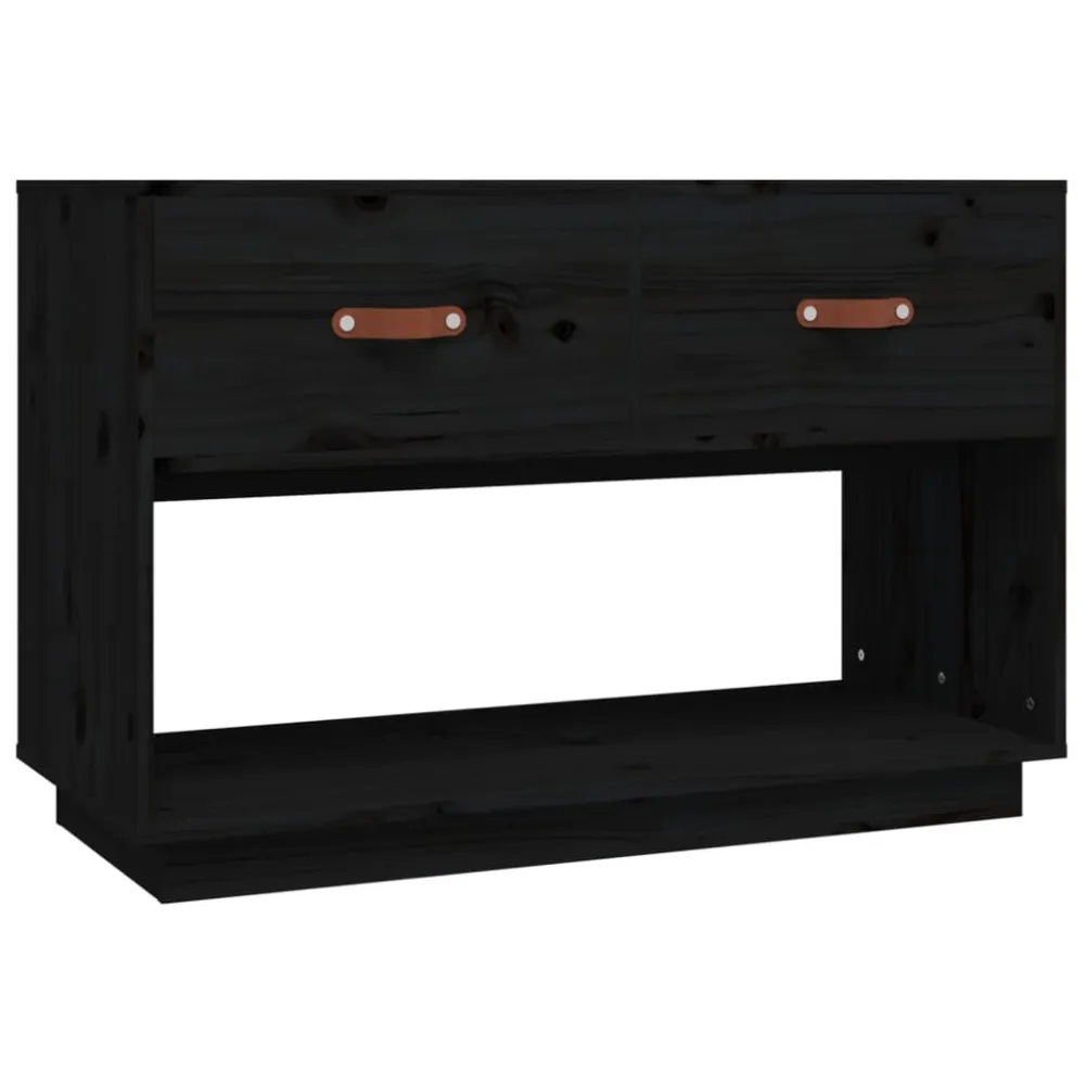 Prateleira Flutuante Móvel de TV 90x40x60 cm madeira de pinho maciç preto
