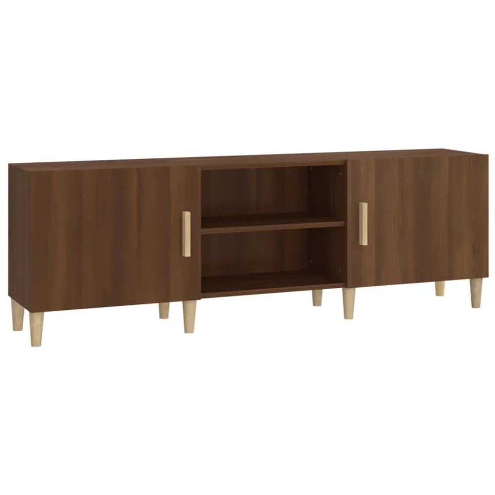 Prateleira Flutuante Móvel para TV 150x30x50cm derivados madeira cor carvalho castanho