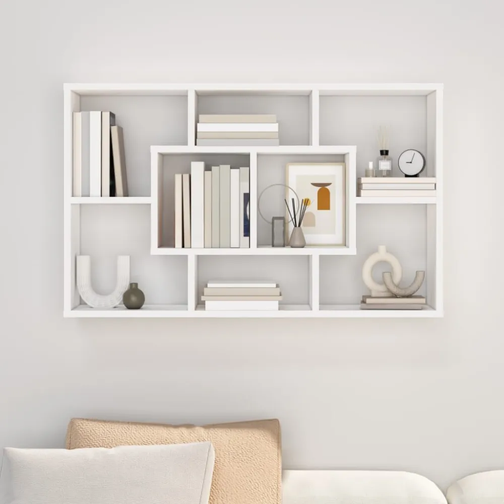 Prateleira de parede 85x16x52,5 cm derivados de madeira branco