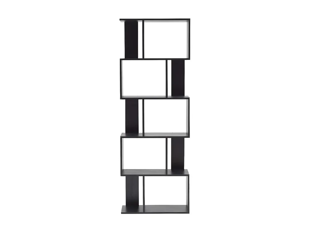 Prateleira 5 Prateleiras de Madeira Negra Estilo Sofisticado 172,5x60x24