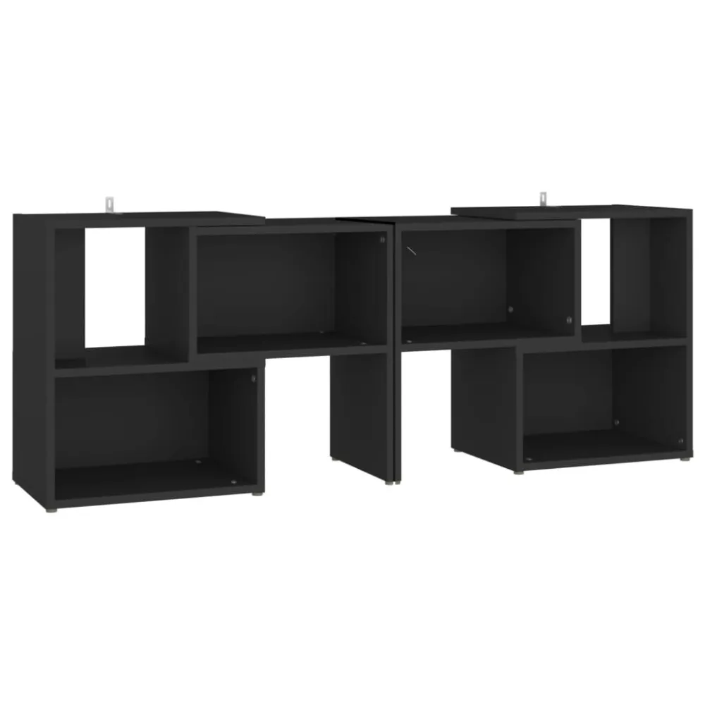 Rack para Eletrônicos Móvel de TV 104x30x52 cm derivados de madeira preto