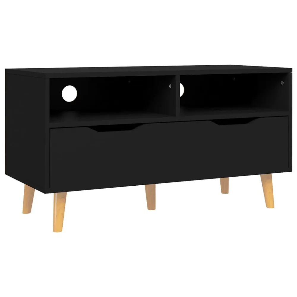 Sofá de Canto Móvel de TV 90x40x48,5 cm derivados de madeira preto