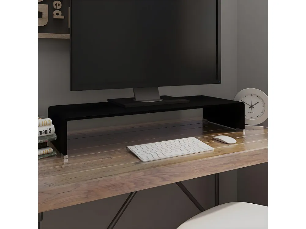 Suporte de TV/monitores em vidro 80x30x13 cm preto