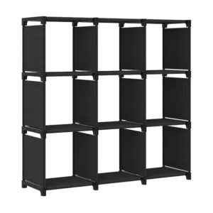 Unidade de prateleiras 9 cubos 103x30x107,5 cm tecido preto