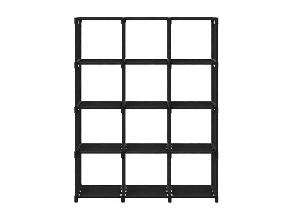 Unidade de prateleiras 12 cubos 103x30x141 cm tecido preto