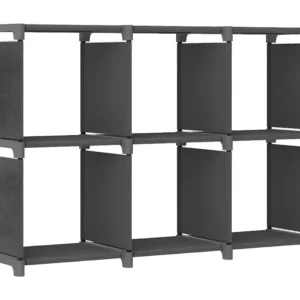 Unidade de prateleiras 6 cubos 103x30x72,5 cm tecido cinzento