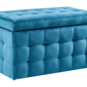Velvet Storage Ottoman Dark Blue MICHIGAN