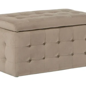 Velvet Storage Ottoman Light Brown MICHIGAN