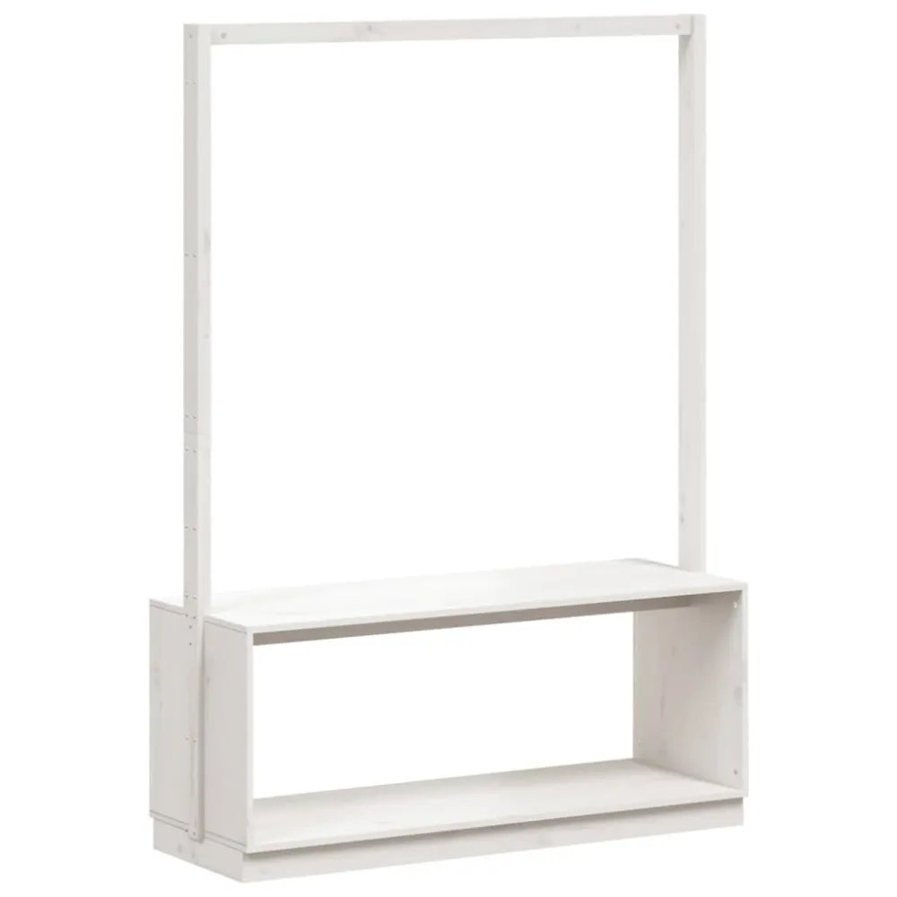 Bengaleiro com sapateira 113x40x157,5 cm pinho maciço branco