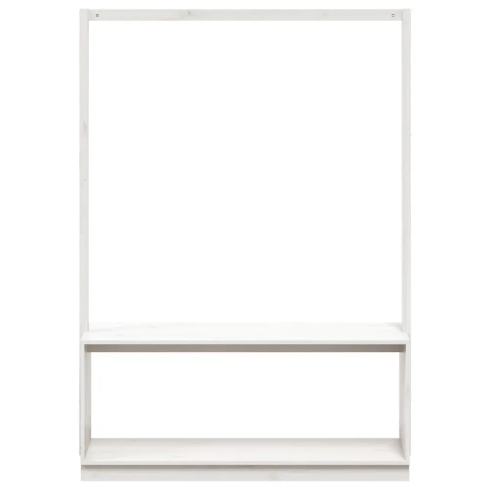 Bengaleiro com sapateira 113x40x157,5 cm pinho maciço branco
