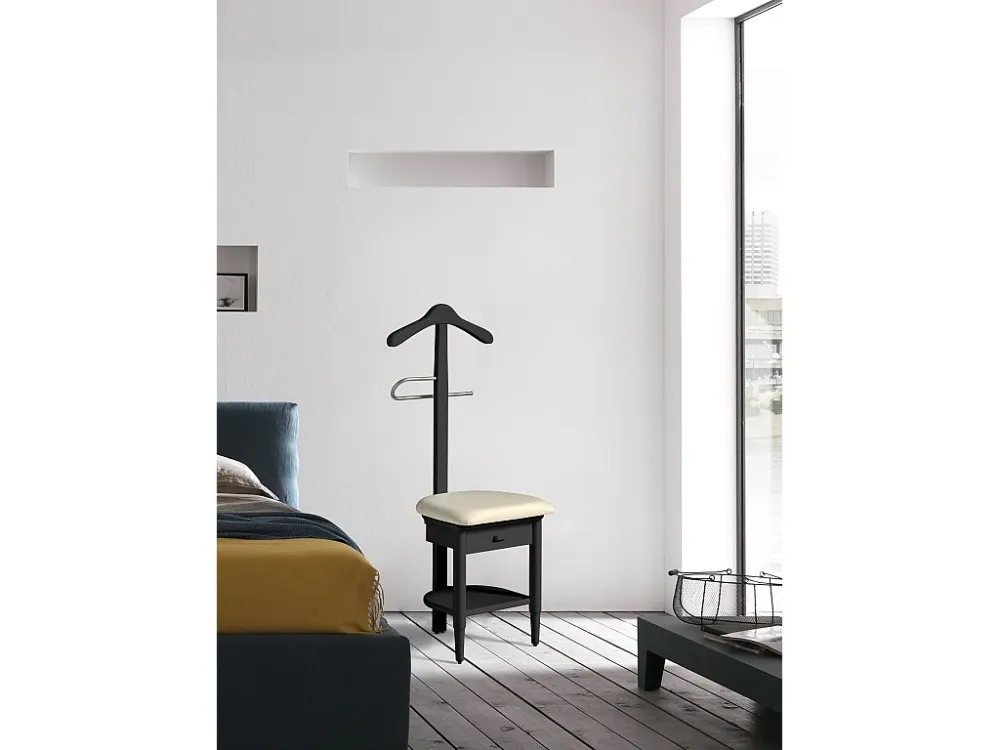 Cabide - A115cm x L45cm x F41cm - faia maciç preto - Stanza