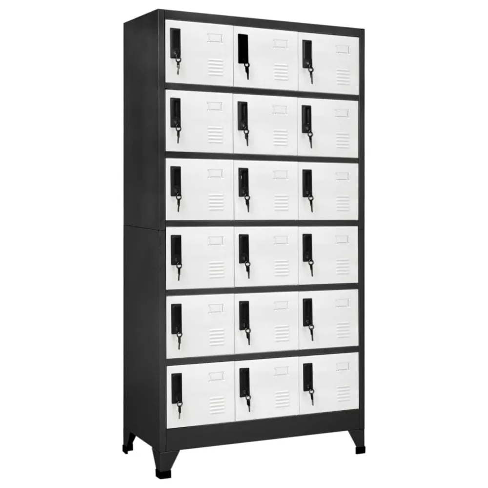 Cacifo 90x40x180 cm ço antracite e branco