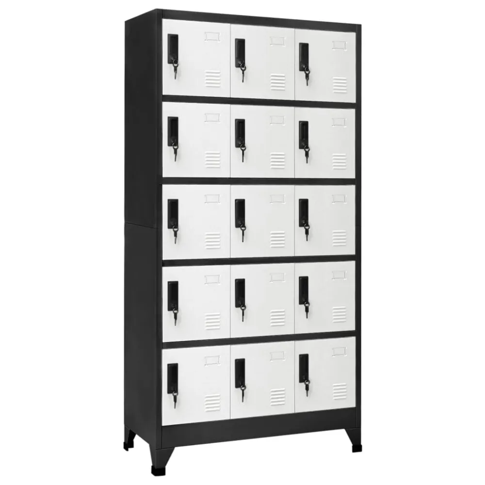 Cacifo 90x40x180 cm ço antracite e branco
