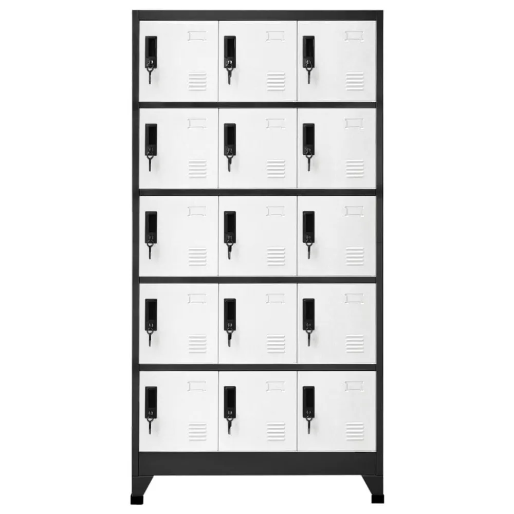 Cacifo 90x40x180 cm ço antracite e branco