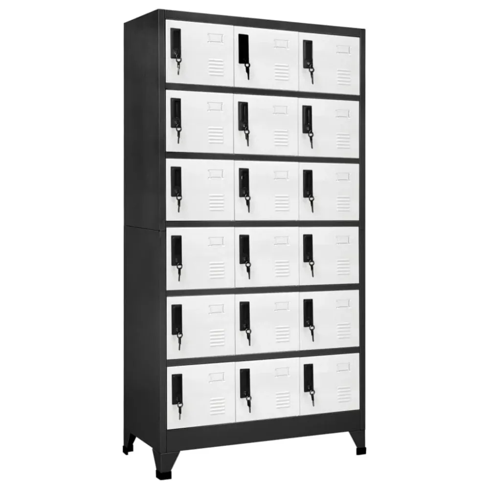 Cacifo 90x40x180 cm ço antracite e branco
