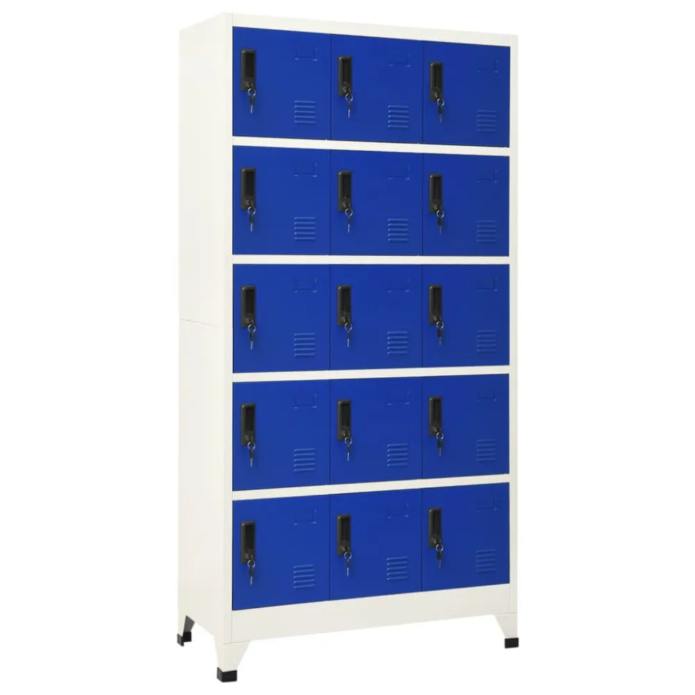 Cacifo 90x40x180 cm ço cinzento e azul