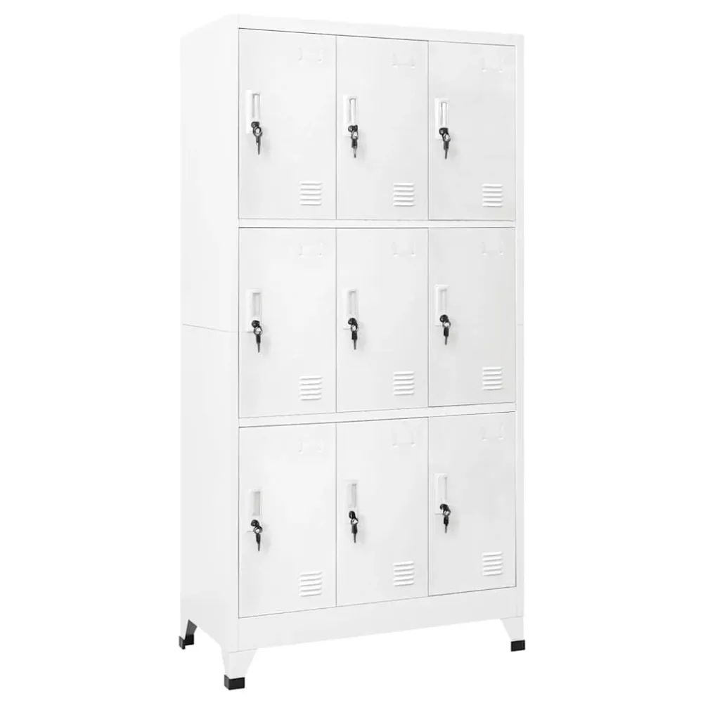 Cacifo com 9 compartimentos ço 90x45x180 cm cinzento