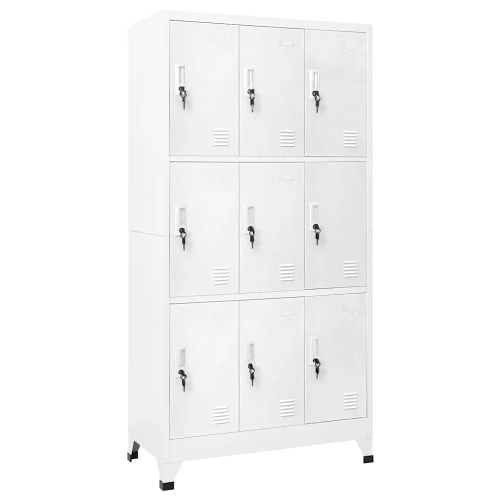 Cacifo com 9 compartimentos ço 90x45x180 cm cinzento