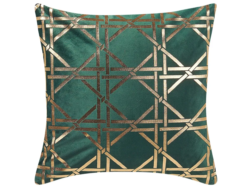 Conjunto de 2 almofadas verdes com dourado 45 x 45 cm CASSIA