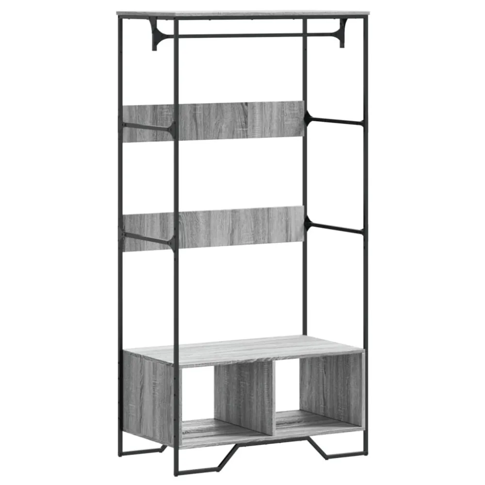 Roupeiro 90x50x180 cm derivados de madeira cinzento sonoma