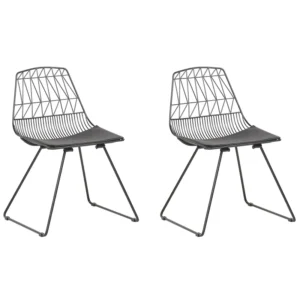 Set 2 Metal Accent Chairs Onix HARLAN com Prateleiras Ajustáveis