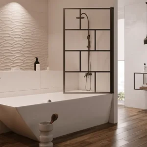 Térmico e Blackout Painel de banheira giratório vidro e metálico de estilo industrial dim. 70 x 140 cm OBELINI