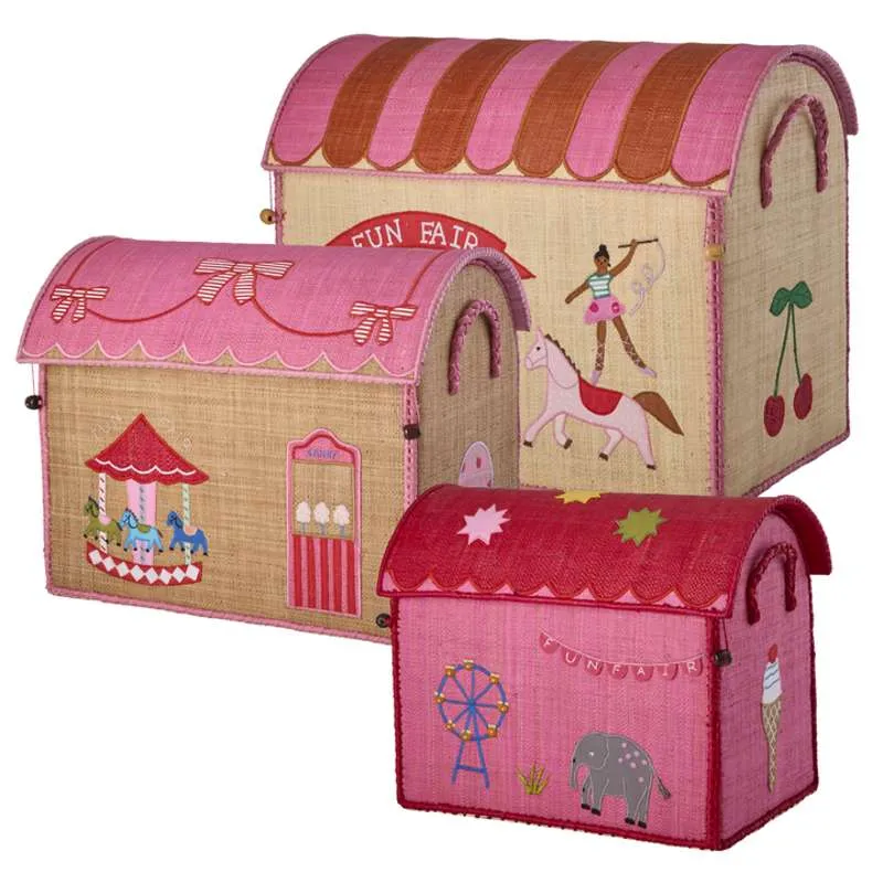RICE Raffia Opbevaringshus - Fun Fair Theme - Lille - Chiclete