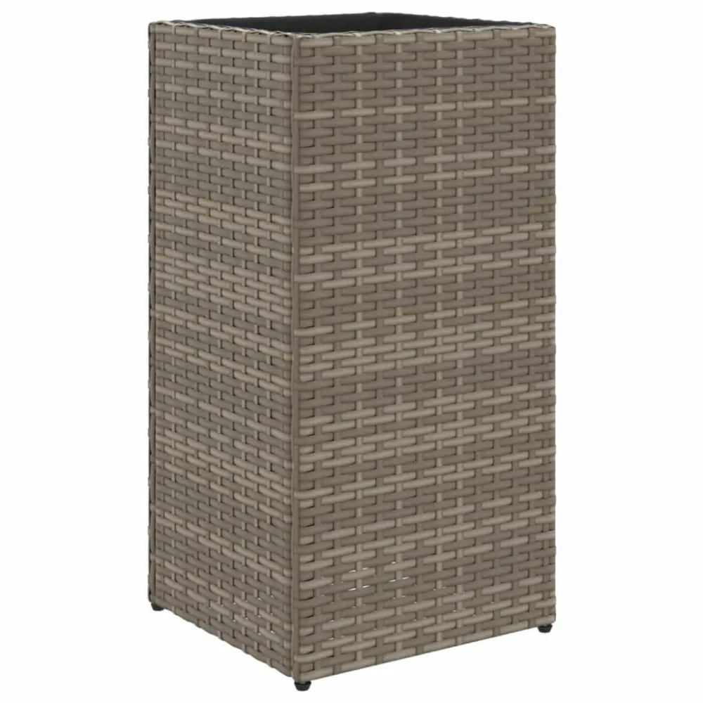 Aparador de Borda Vaso/floreira de jardim 30x30x60 cm vime PE cinzento