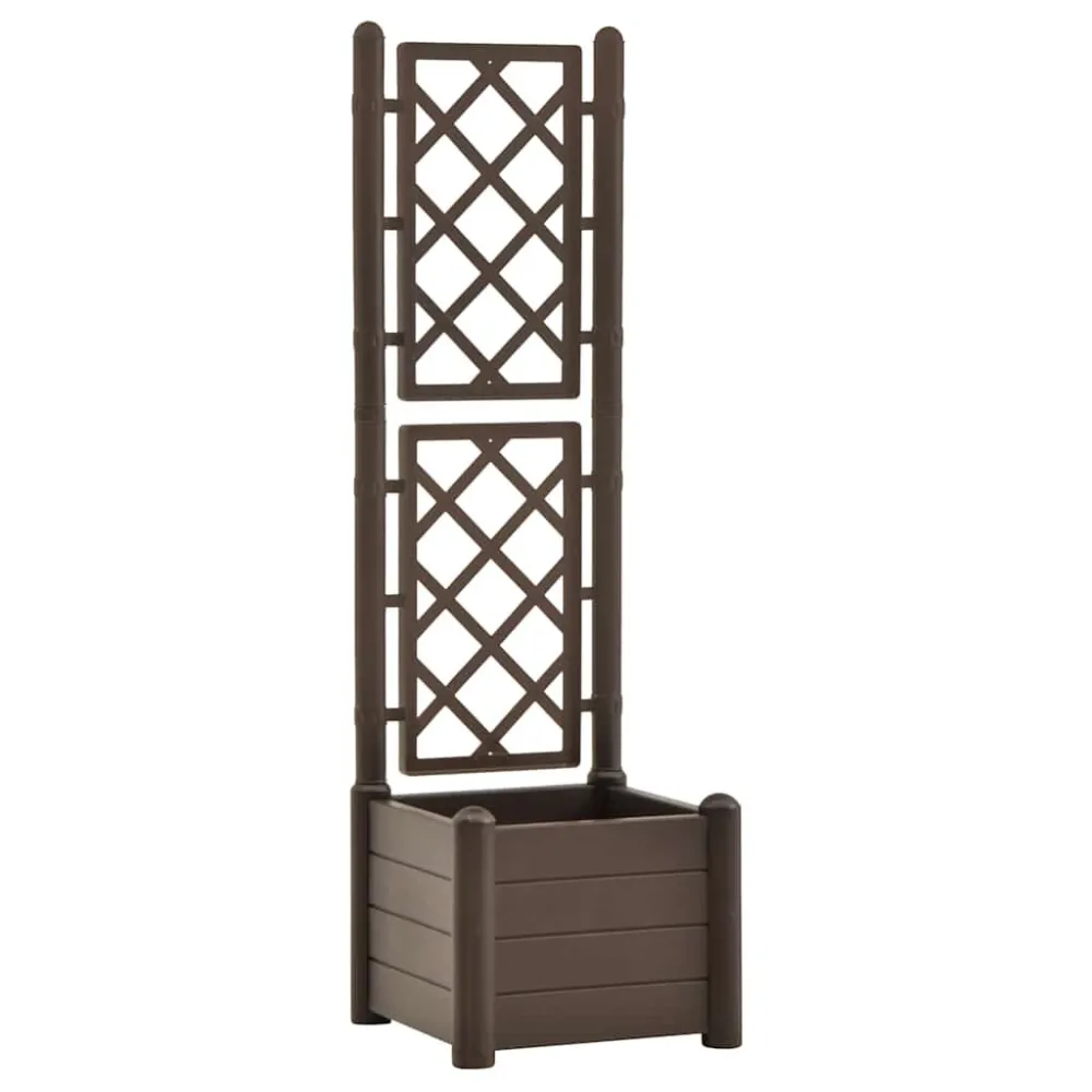 Cortador de Grama Manual Vaso/floreira de jardim com treliç 43x43x142 cm PP cor moca