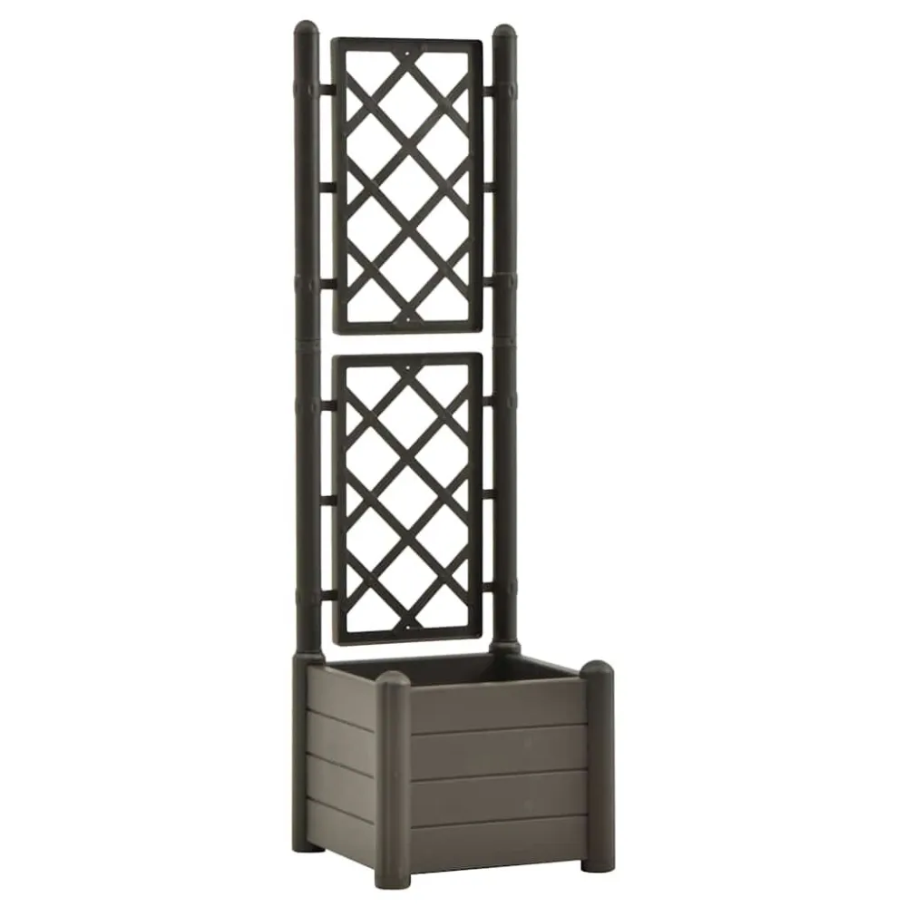 Ergonômico Vaso/floreira de jardim com treliç 43x43x142 cm PP antracite