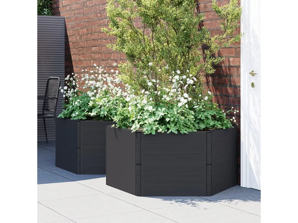 Ergonômico Vasos/floreiras de jardim 2 peças PP antracite
