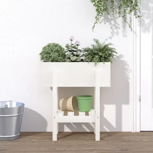 Profissional Vaso/floreira de jardim 62x30x69 cm pinho maciço branco