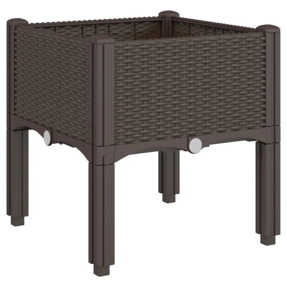 Sacho de 3 Pontas Vaso/floreira de jardim com pernas 40x40x42 cm PP castanho