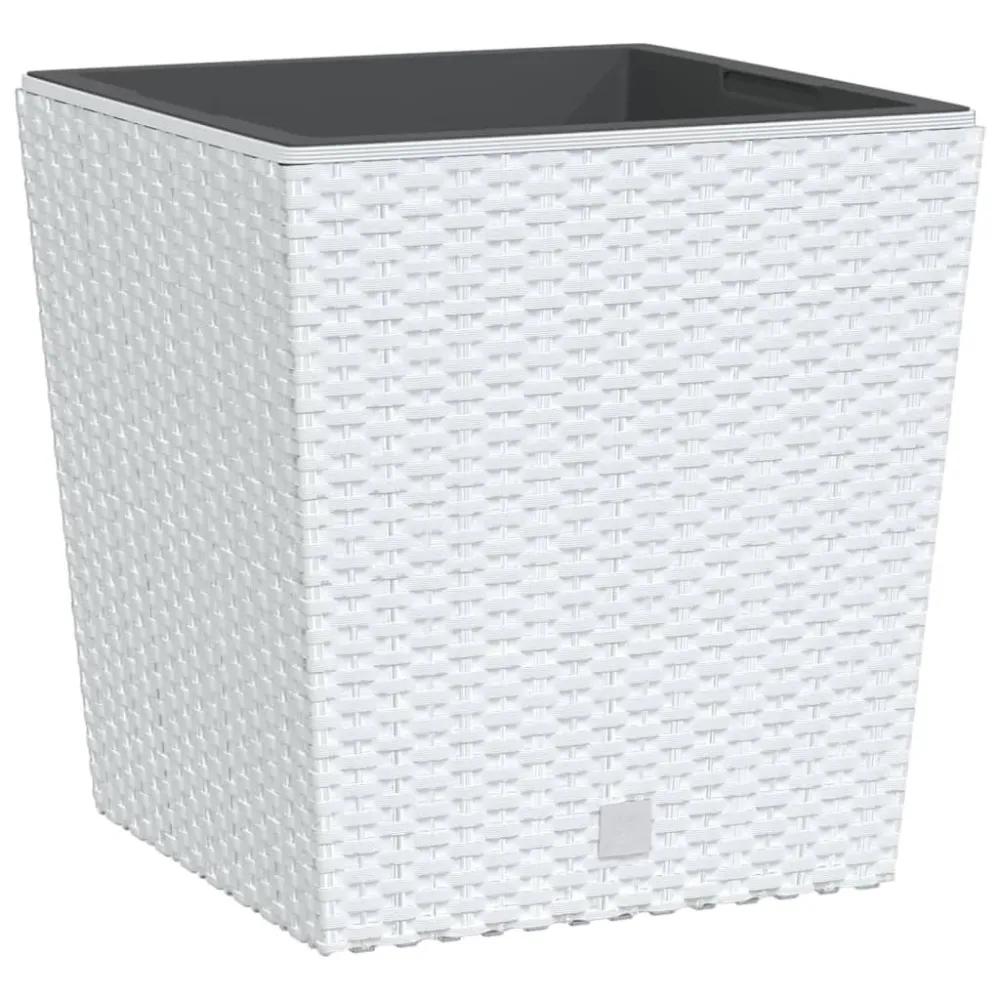Vaso com interior removível 21 / 32 L vime PP branco para Solo Argiloso