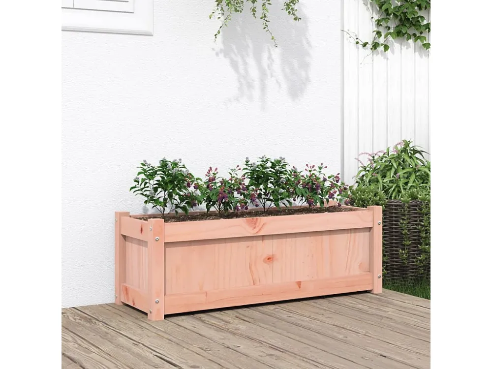 Vaso/floreira de jardim 90x31x31 cm madeira de douglas maciç | ço Forjado |